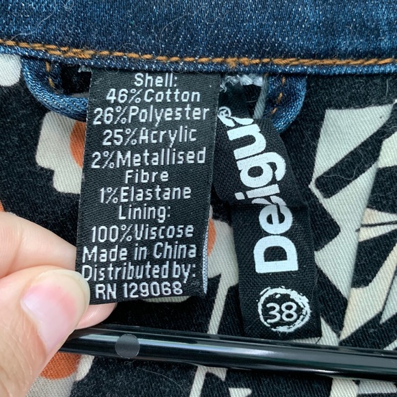 Deisgual Multi-Color Woven Sequin Jean Denim Jacket - Picture 9 of 9